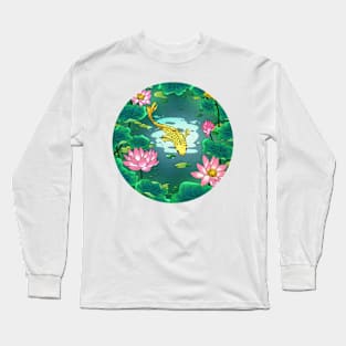 Minhwa: Moonlight Pond  F Type (Korean traditional/folk art) Long Sleeve T-Shirt